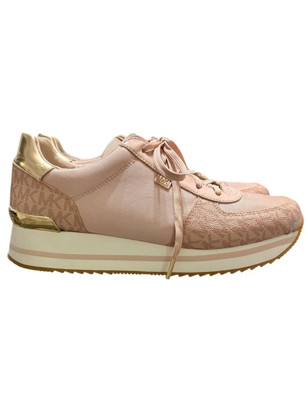Michael Kors Monique Trainer Ballet Pink Logo Lace Up Sneakers Womens 11